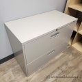 Staples Beige 2 Drawer Lateral File Cabinet, Locking